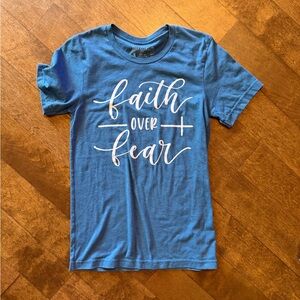 Love in Blue Kids 'Faith Over Fear' Graphic Tee